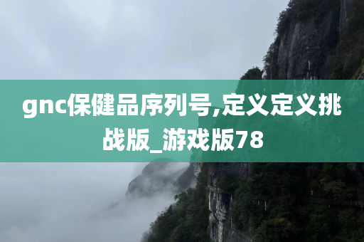 gnc保健品序列号,定义定义挑战版_游戏版78