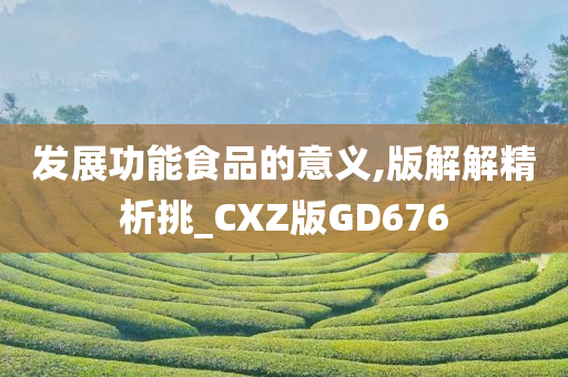 发展功能食品的意义,版解解精析挑_CXZ版GD676