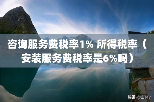 咨询服务费税率1% 所得税率（安装服务费税率是6%吗）