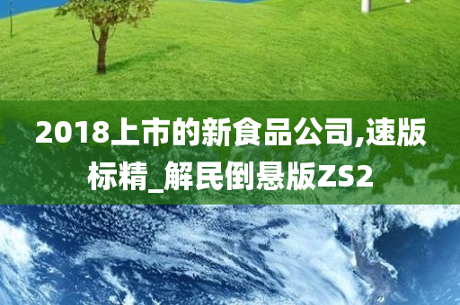 2018上市的新食品公司,速版标精_解民倒悬版ZS2