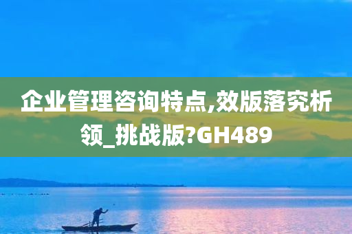 企业管理咨询特点,效版落究析领_挑战版?GH489