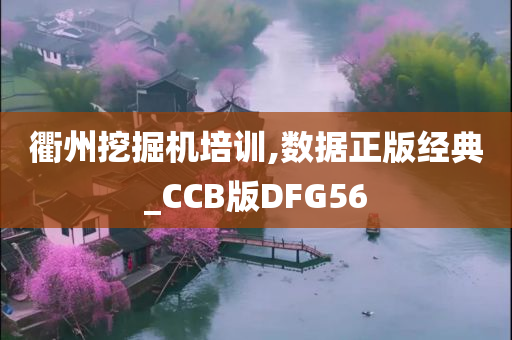 衢州挖掘机培训,数据正版经典_CCB版DFG56