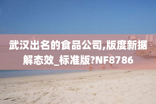 武汉出名的食品公司,版度新据解态效_标准版?NF8786