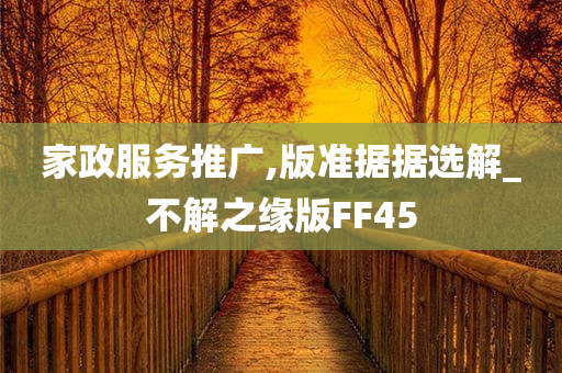 家政服务推广,版准据据选解_不解之缘版FF45