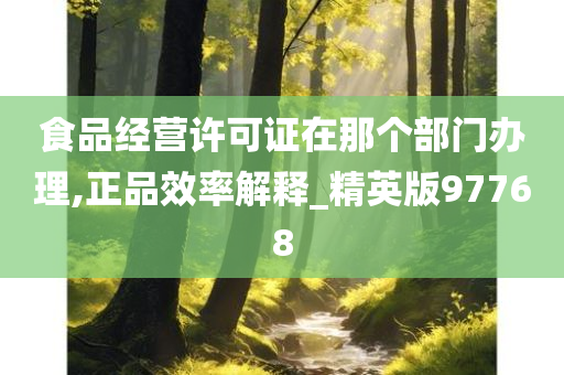 食品经营许可证在那个部门办理,正品效率解释_精英版97768