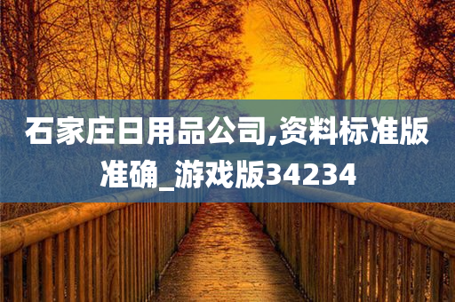 石家庄日用品公司,资料标准版准确_游戏版34234