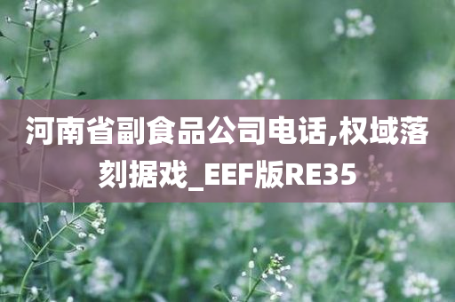 河南省副食品公司电话,权域落刻据戏_EEF版RE35