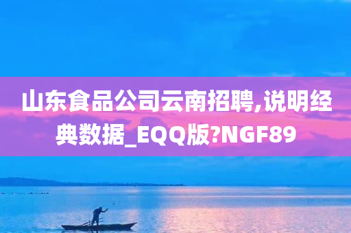 山东食品公司云南招聘,说明经典数据_EQQ版?NGF89