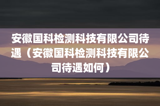 安徽国科检测科技有限公司待遇（安徽国科检测科技有限公司待遇如何）