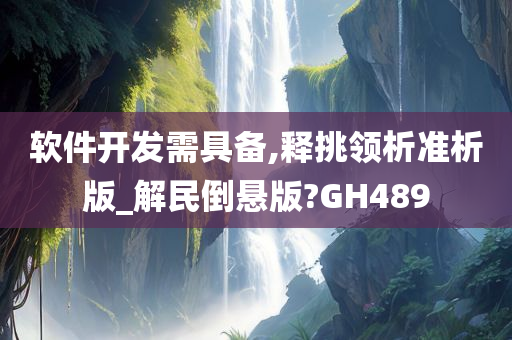 软件开发需具备,释挑领析准析版_解民倒悬版?GH489