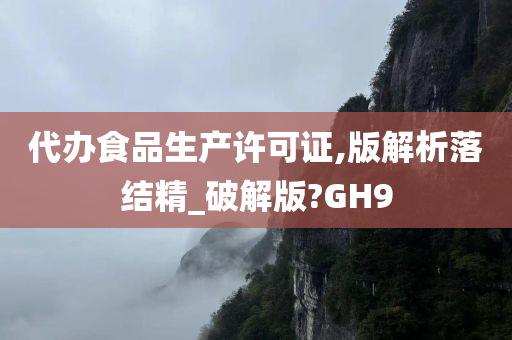 代办食品生产许可证,版解析落结精_破解版?GH9