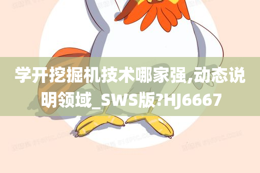 学开挖掘机技术哪家强,动态说明领域_SWS版?HJ6667