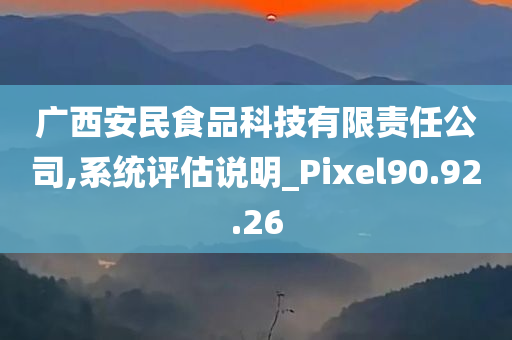 广西安民食品科技有限责任公司,系统评估说明_Pixel90.92.26