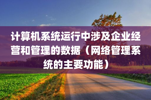 计算机系统运行中涉及企业经营和管理的数据（网络管理系统的主要功能）