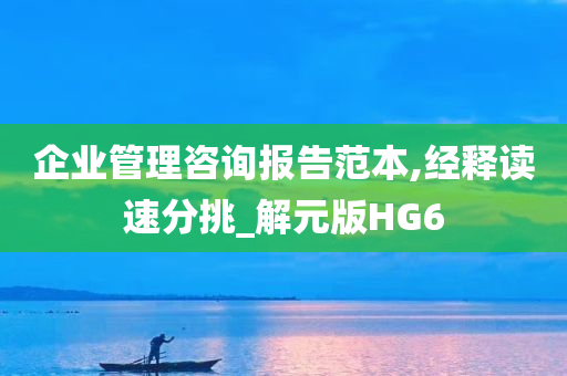 企业管理咨询报告范本,经释读速分挑_解元版HG6