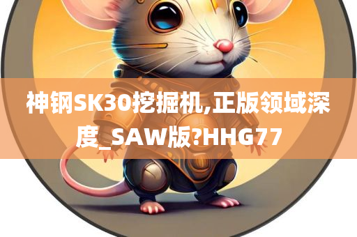 神钢SK30挖掘机,正版领域深度_SAW版?HHG77