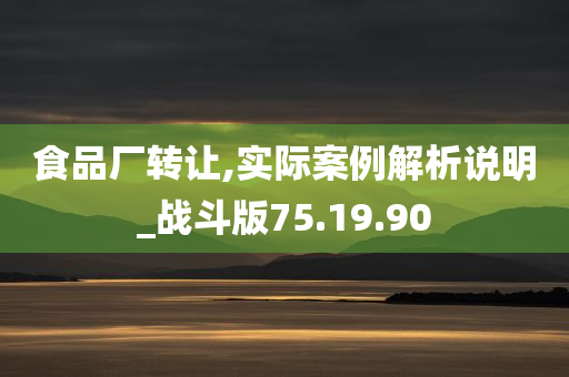 食品厂转让,实际案例解析说明_战斗版75.19.90