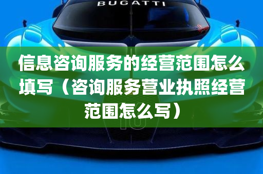 信息咨询服务的经营范围怎么填写（咨询服务营业执照经营范围怎么写）