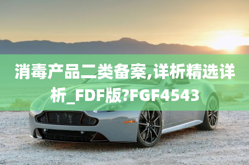 消毒产品二类备案,详析精选详析_FDF版?FGF4543