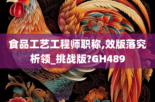 食品工艺工程师职称,效版落究析领_挑战版?GH489