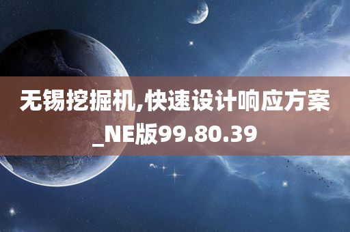 无锡挖掘机,快速设计响应方案_NE版99.80.39