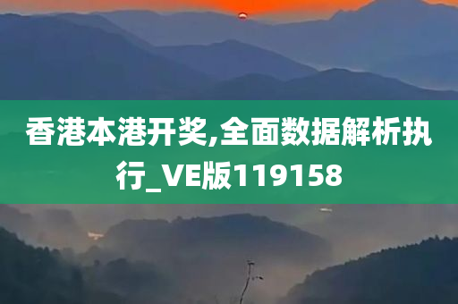 香港本港开奖,全面数据解析执行_VE版119158