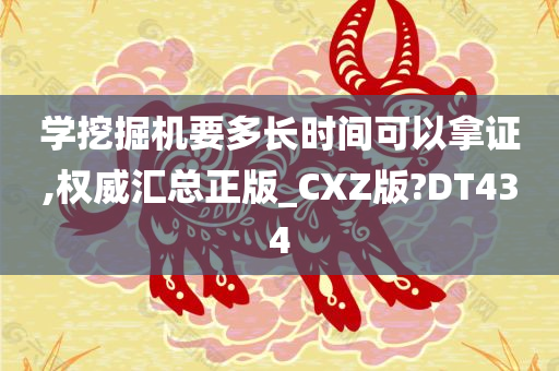 学挖掘机要多长时间可以拿证,权威汇总正版_CXZ版?DT434