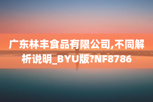 广东林丰食品有限公司,不同解析说明_BYU版?NF8786