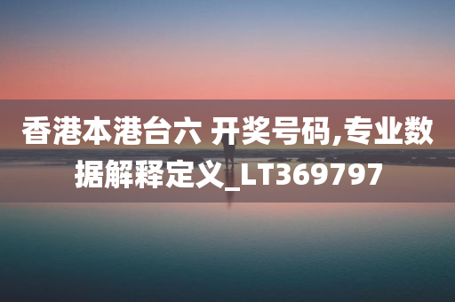 香港本港台六 开奖号码,专业数据解释定义_LT369797