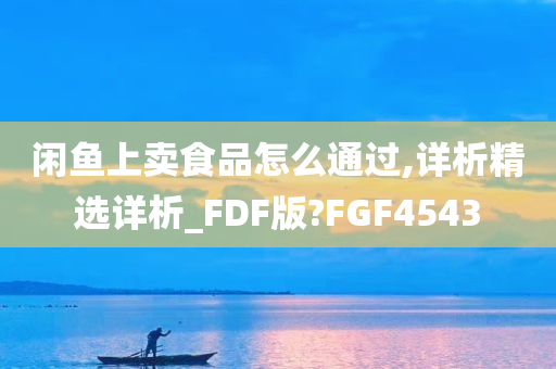 闲鱼上卖食品怎么通过,详析精选详析_FDF版?FGF4543