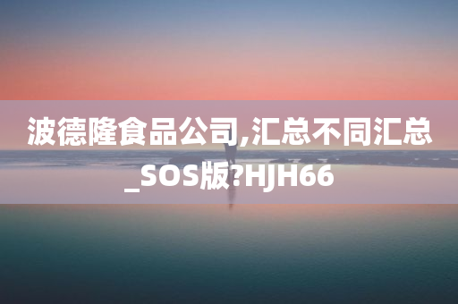 波德隆食品公司,汇总不同汇总_SOS版?HJH66