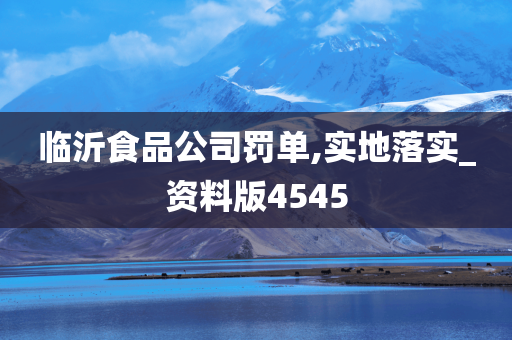 临沂食品公司罚单,实地落实_资料版4545