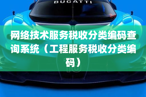 网络技术服务税收分类编码查询系统（工程服务税收分类编码）