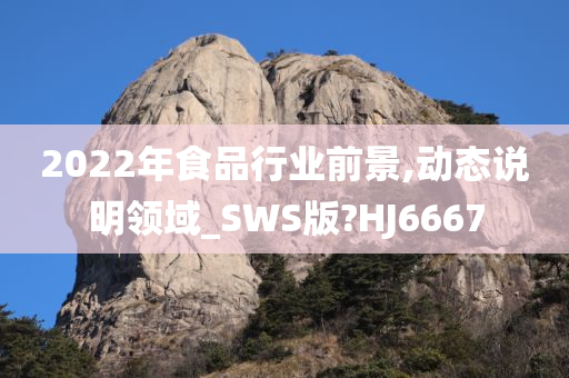 2022年食品行业前景,动态说明领域_SWS版?HJ6667