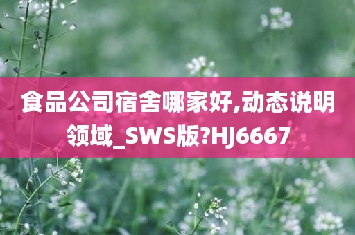 食品公司宿舍哪家好,动态说明领域_SWS版?HJ6667