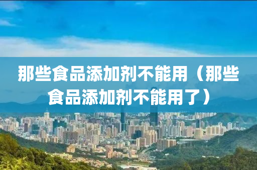 那些食品添加剂不能用（那些食品添加剂不能用了）