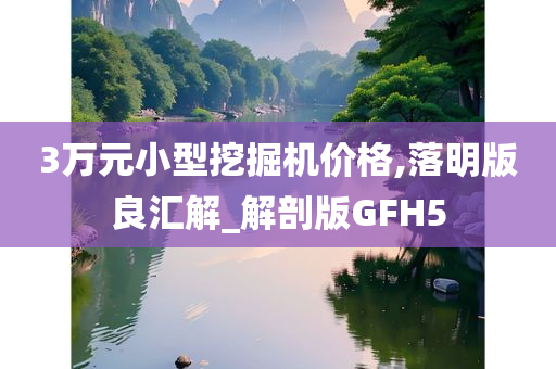 3万元小型挖掘机价格,落明版良汇解_解剖版GFH5