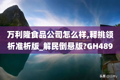 万利隆食品公司怎么样,释挑领析准析版_解民倒悬版?GH489