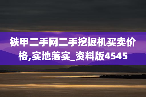 铁甲二手网二手挖掘机买卖价格,实地落实_资料版4545