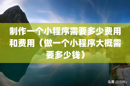 制作一个小程序需要多少费用和费用（做一个小程序大概需要多少钱）