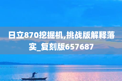 日立870挖掘机,挑战版解释落实_复刻版657687