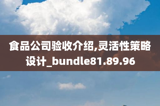 食品公司验收介绍,灵活性策略设计_bundle81.89.96