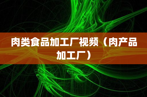 肉类食品加工厂视频（肉产品加工厂）