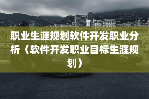 职业生涯规划软件开发职业分析（软件开发职业目标生涯规划）