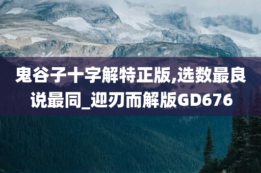 鬼谷子十字解特正版,选数最良说最同_迎刃而解版GD676