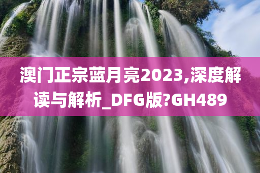 澳门正宗蓝月亮2023,深度解读与解析_DFG版?GH489