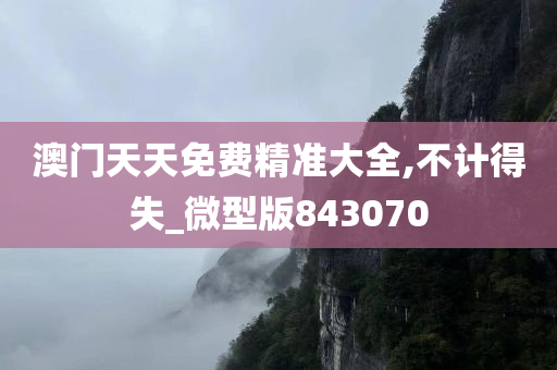 澳门天天免费精准大全,不计得失_微型版843070