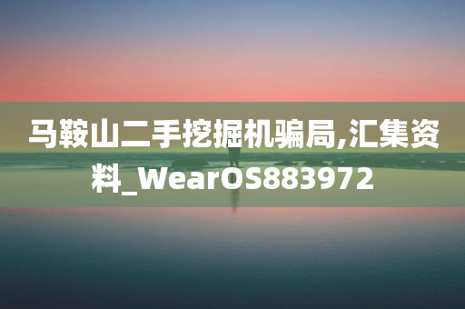 马鞍山二手挖掘机骗局,汇集资料_WearOS883972