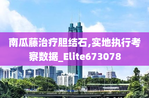 南瓜藤治疗胆结石,实地执行考察数据_Elite673078