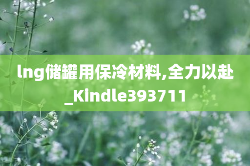 lng储罐用保冷材料,全力以赴_Kindle393711